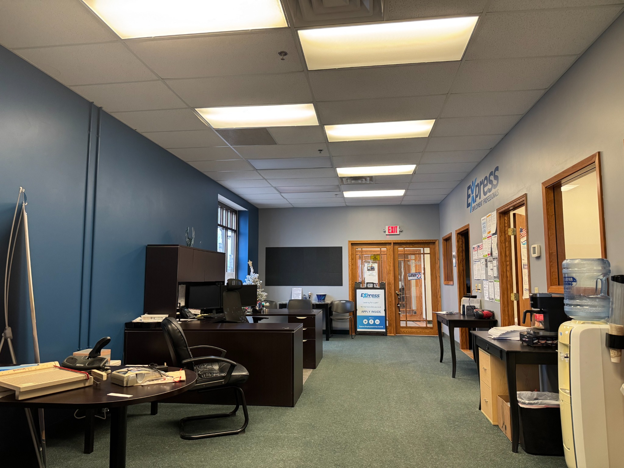 Reception and work area inside our Grand Rapids Express office